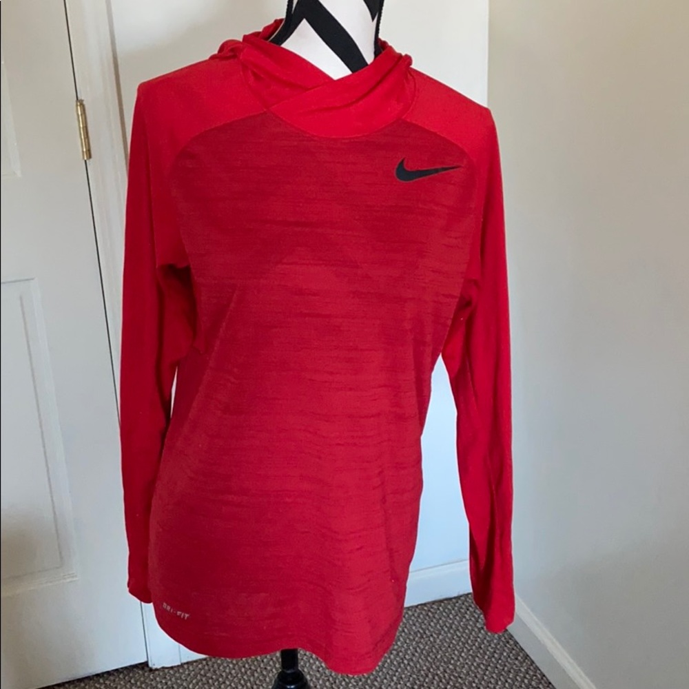Nike dri-fit hooded red sweatshirt